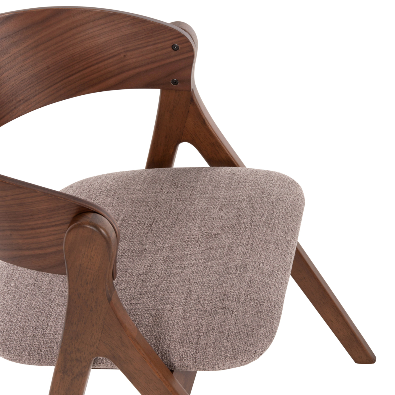 DINING CHAIR NEKKER HM9739.01 RUBBERWOOD IN WALNUT COLOR-BEIGE FABRIC SEAT 56x55x78Hcm. [8]