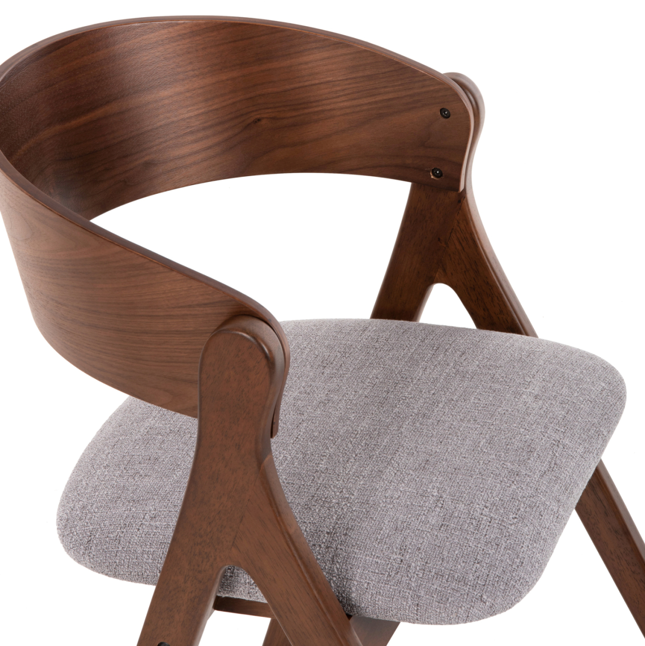 DINING CHAIR NEKKER HM9739.02 RUBBERWOOD IN WALNUT COLOR-GREY FABRIC SEAT 56x55x78Hcm. [8]