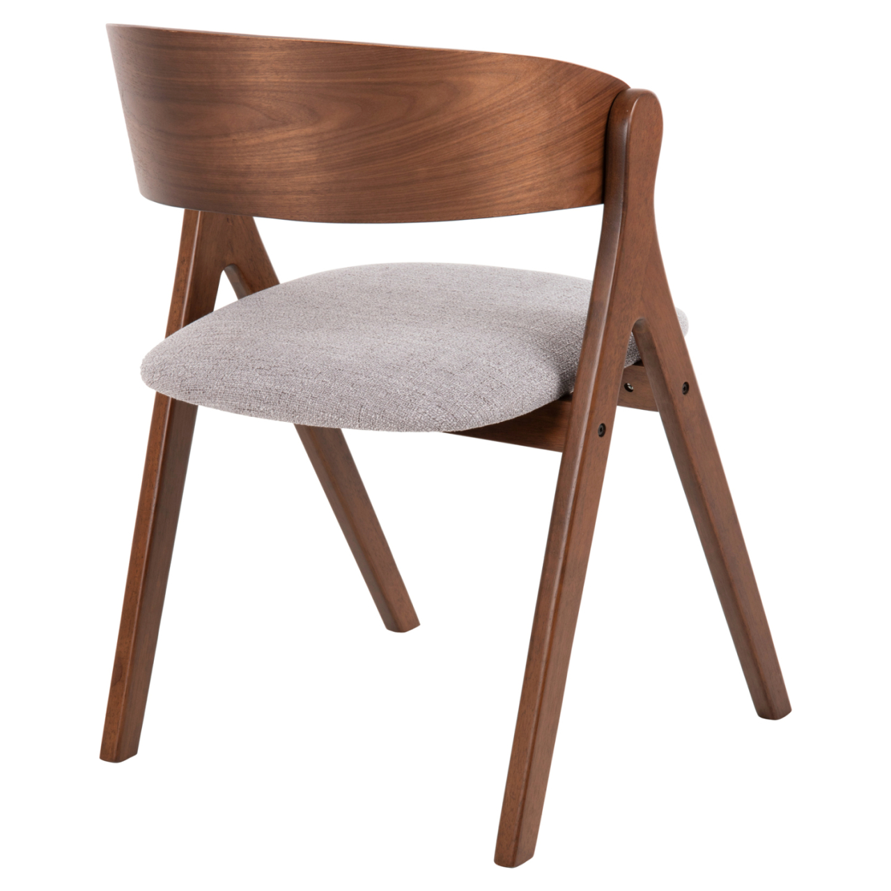 DINING CHAIR NEKKER HM9739.02 RUBBERWOOD IN WALNUT COLOR-GREY FABRIC SEAT 56x55x78Hcm. [5]