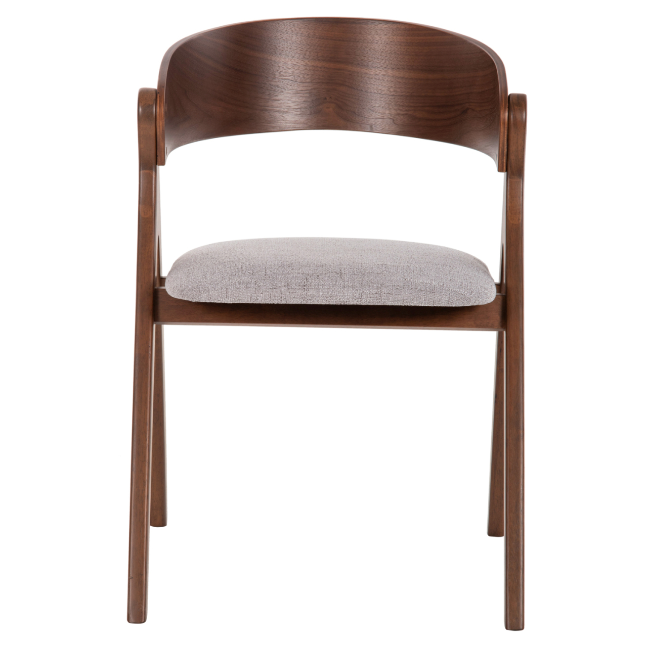 DINING CHAIR NEKKER HM9739.02 RUBBERWOOD IN WALNUT COLOR-GREY FABRIC SEAT 56x55x78Hcm. [3]