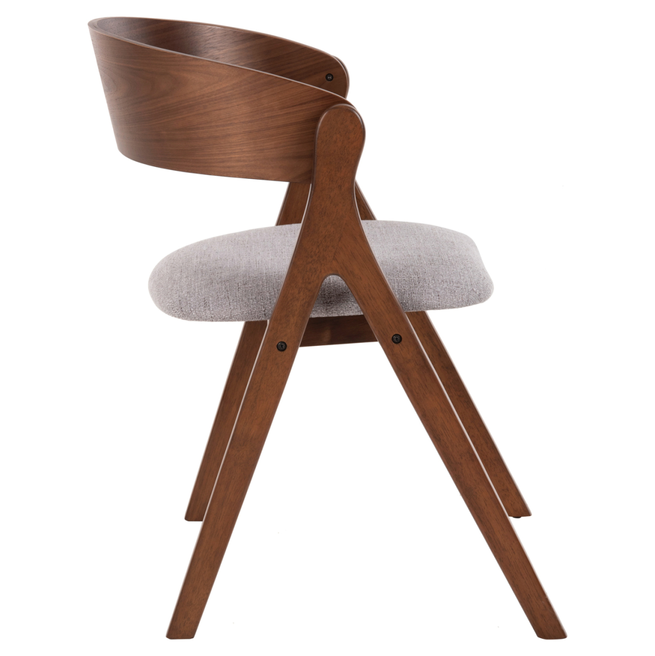 DINING CHAIR NEKKER HM9739.02 RUBBERWOOD IN WALNUT COLOR-GREY FABRIC SEAT 56x55x78Hcm. [4]