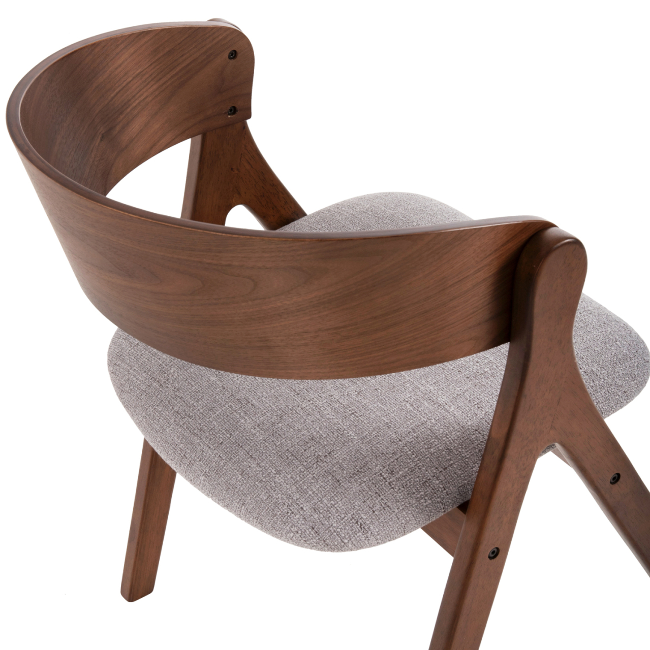 DINING CHAIR NEKKER HM9739.02 RUBBERWOOD IN WALNUT COLOR-GREY FABRIC SEAT 56x55x78Hcm. [9]