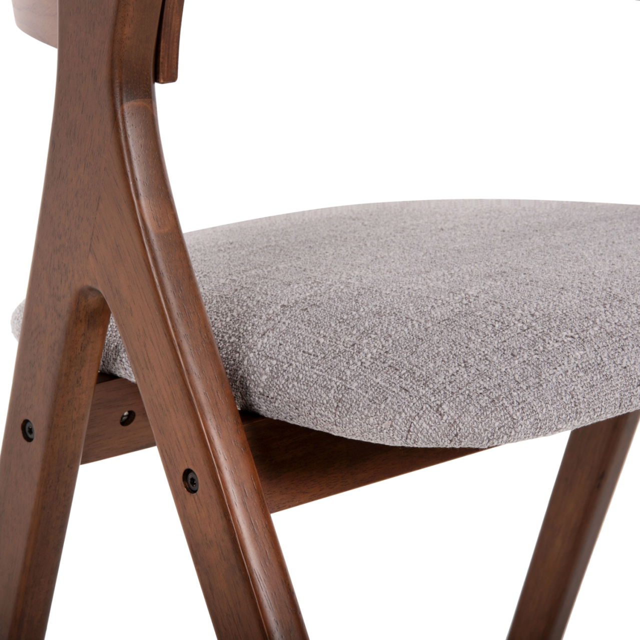 DINING CHAIR NEKKER HM9739.02 RUBBERWOOD IN WALNUT COLOR-GREY FABRIC SEAT 56x55x78Hcm. [7]