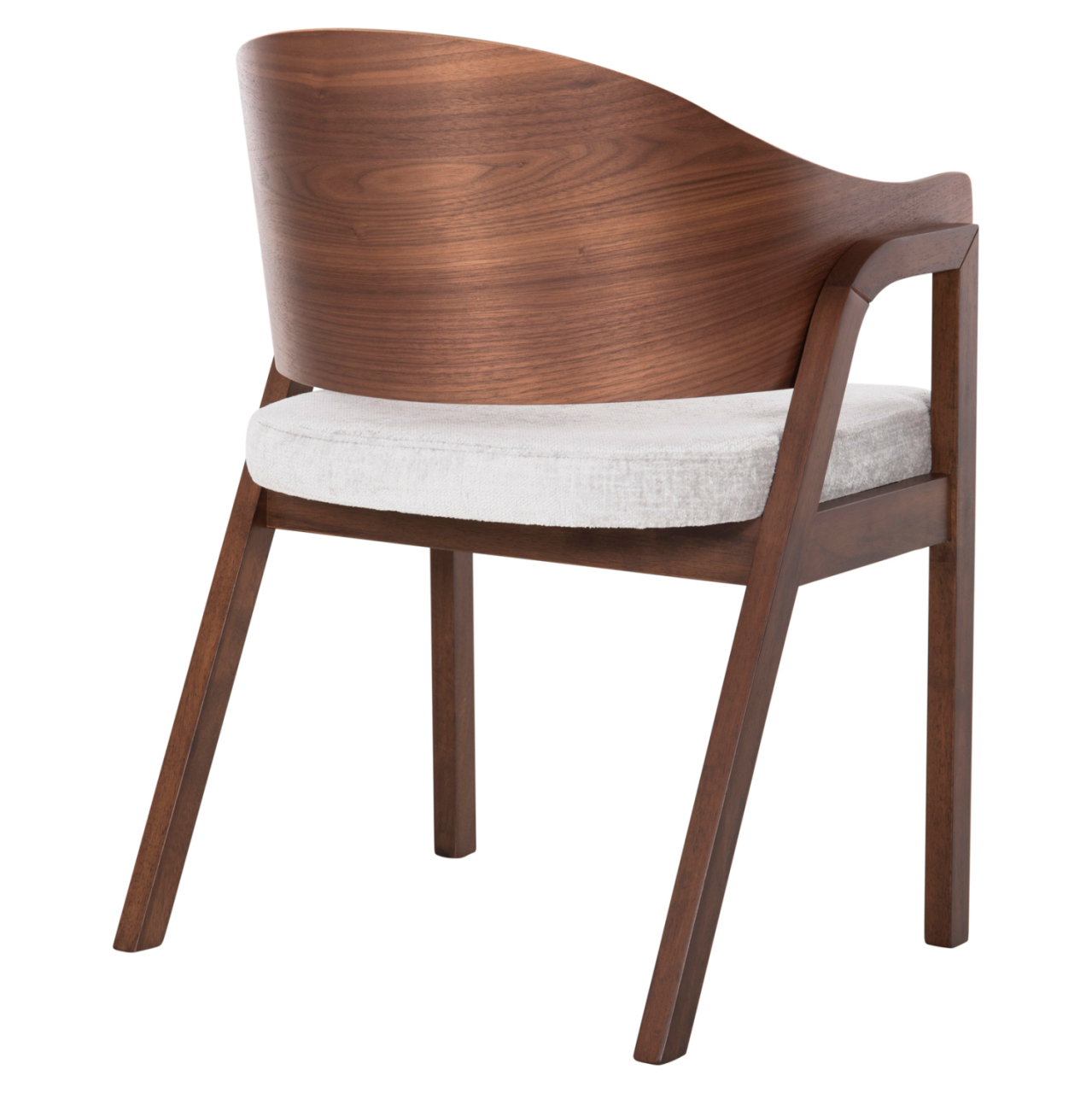 DINING CHAIR NERO HM9972 RUBBERWOOD IN WALNUT COLOR-GREY FABRIC SEAT 56x56x78Hcm. [5]