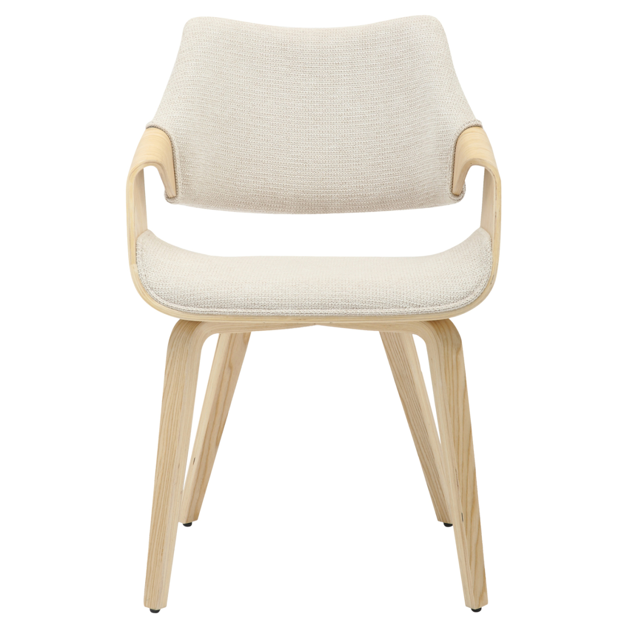 DINING CHAIR NETTO HM9976.01 PLYWOOD FRAME IN OAK-BEIGE FABRIC 55x56x83,5Hcm. [3]