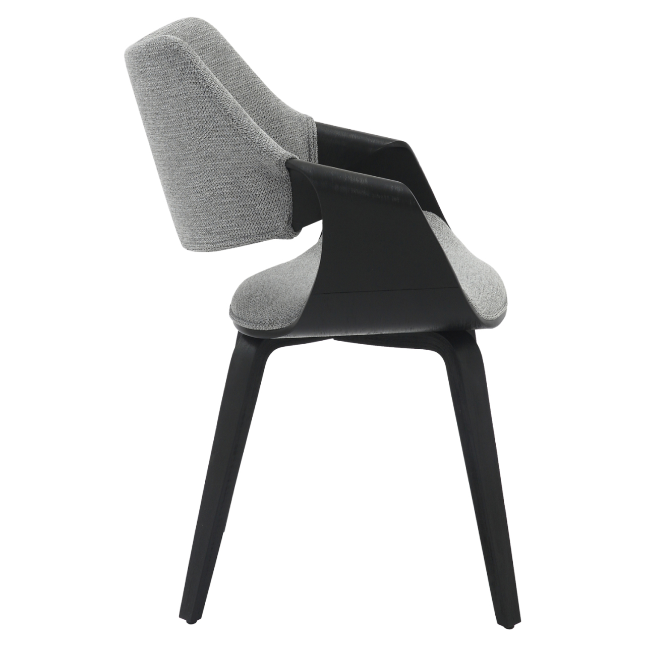 DINING CHAIR NETTO HM9976.02 PLYWOOD FRAME IN BRUSHED BLACK-GREY FABRIC 55x56x83,5Hcm. [4]