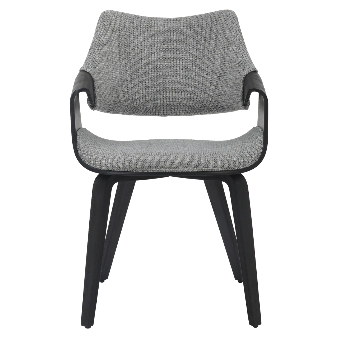 DINING CHAIR NETTO HM9976.02 PLYWOOD FRAME IN BRUSHED BLACK-GREY FABRIC 55x56x83,5Hcm. [3]