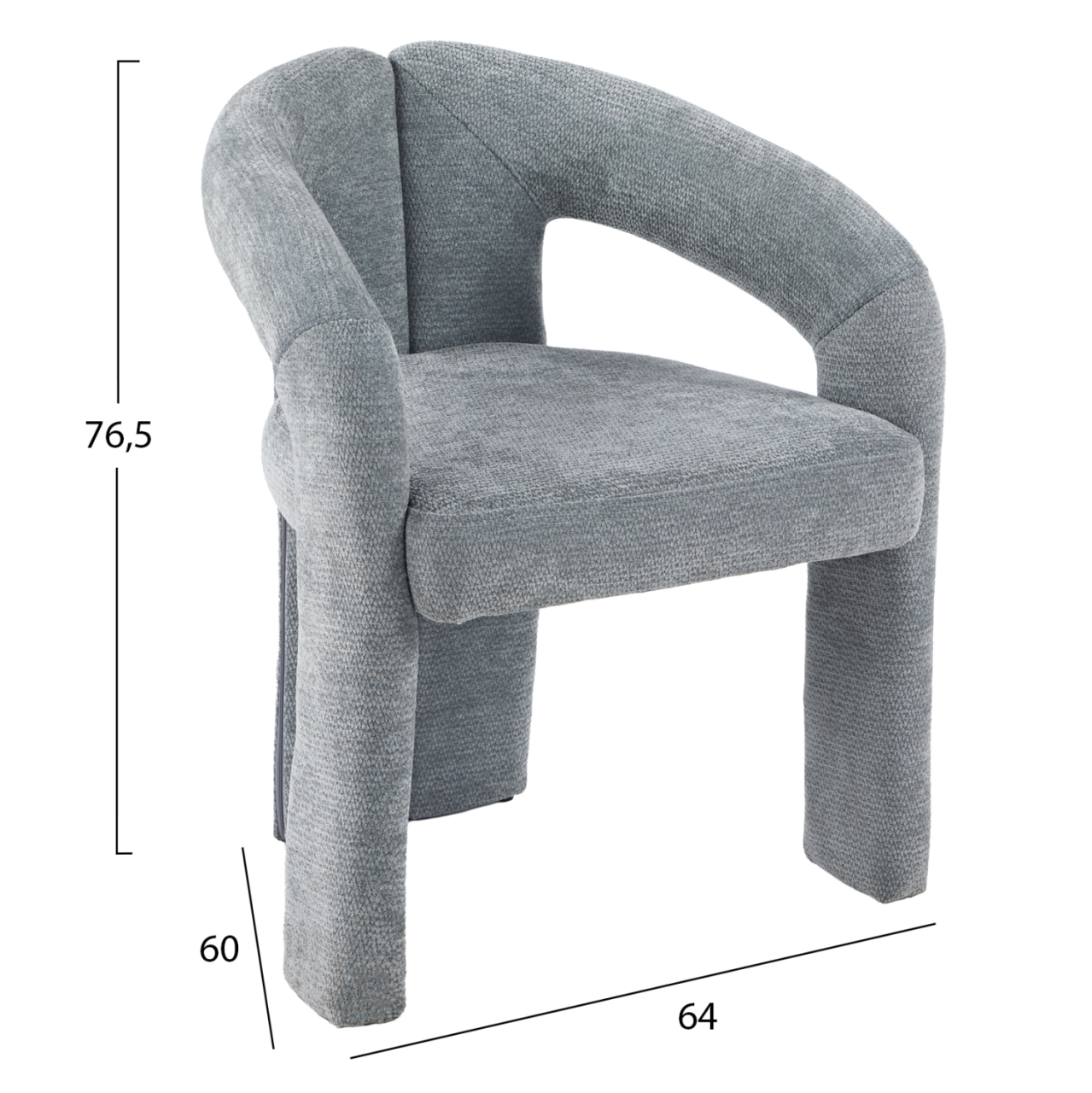 DINING CHAIR NEZA HM18362.01 LIGHT GREY LINEN FABRIC 64x50x76.5Hcm. [2]