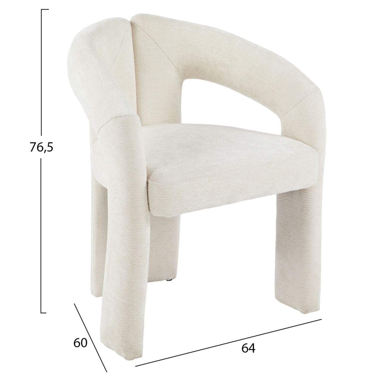 DINING CHAIR NEZA HM18362.02 ECRU LINEN FABRIC 64x50x76.5Hcm. [2]