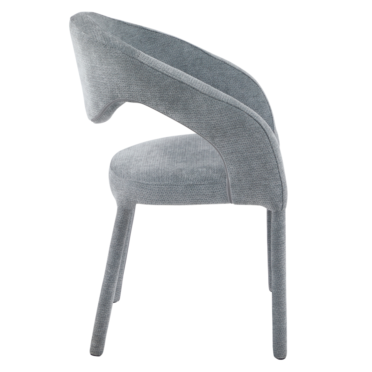 DINING CHAIR OFILIA HM18363.01 LIGHT GREY LINEN FABRIC 58x54.5x85.5Hcm [5]