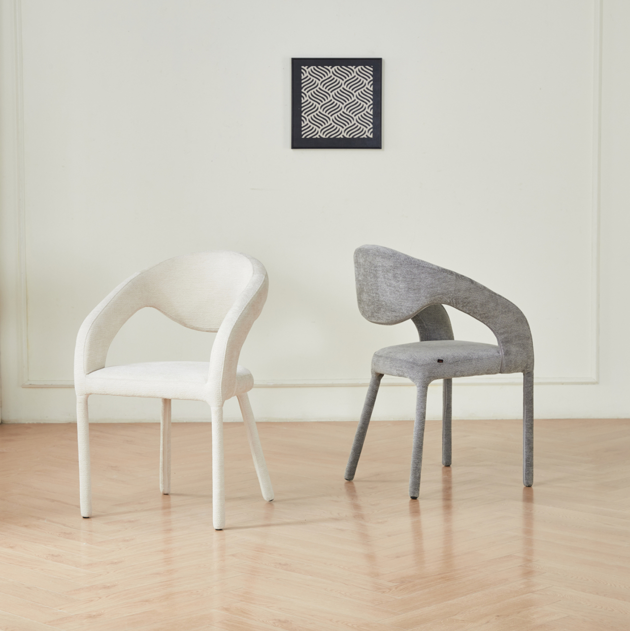 DINING CHAIR OFILIA HM18363.02 ECRU LINEN FABRIC 58x54.5x85.5Hcm [2]
