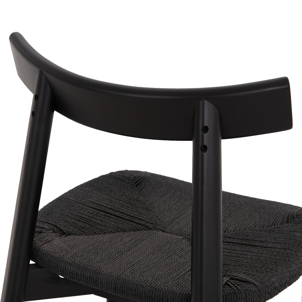 DINING CHAIR OSORIO HM18335.02 RUBBERWOOD and ROPE IN BLACK 51x55x74Hcm. [10]
