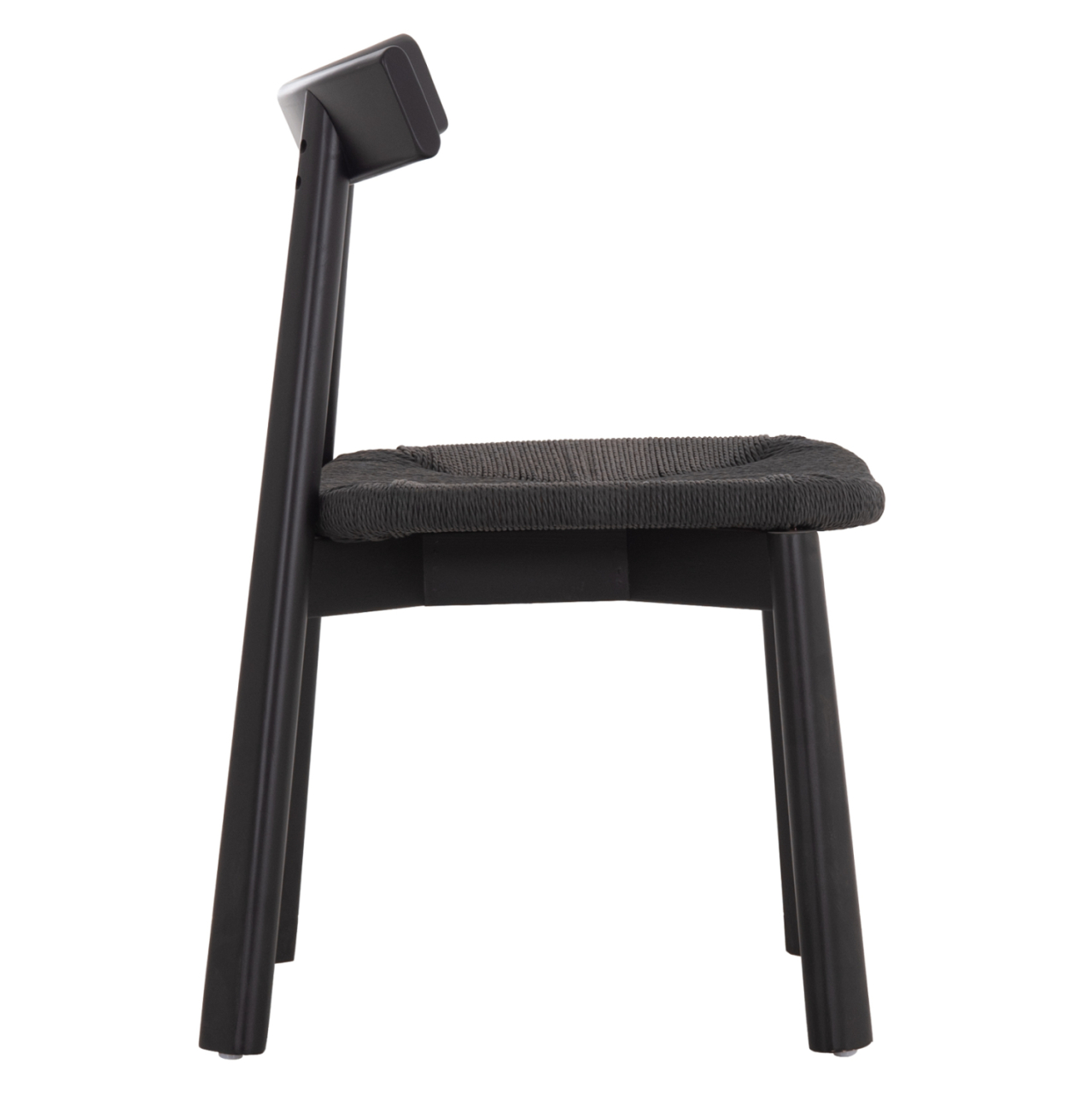 DINING CHAIR OSORIO HM18335.02 RUBBERWOOD and ROPE IN BLACK 51x55x74Hcm. [4]