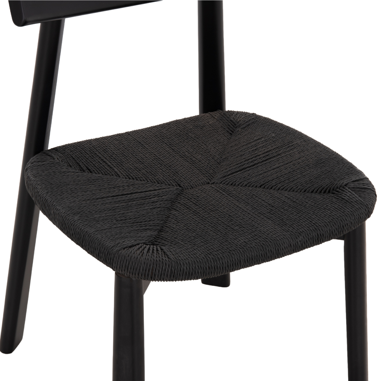 DINING CHAIR OSORIO HM18335.02 RUBBERWOOD and ROPE IN BLACK 51x55x74Hcm. [8]