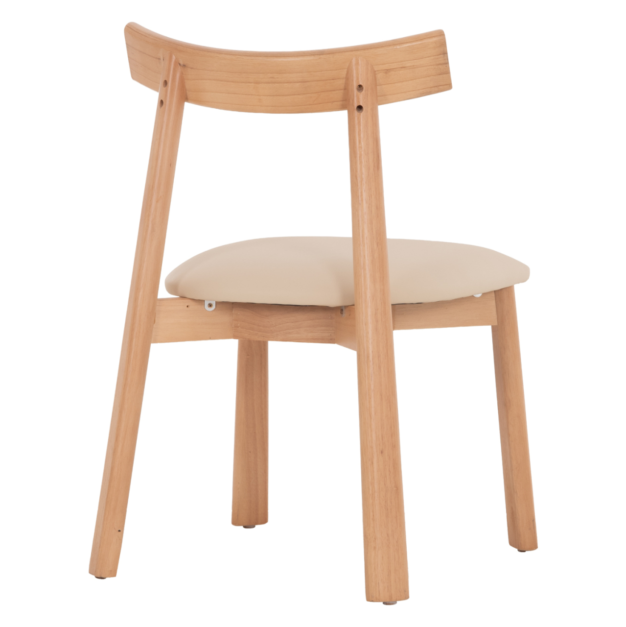 DINING CHAIR OSORIO HM18335.11 RUBBERWOOD IN NATURAL-ECRU PU 51x55x74Hcm. [5]