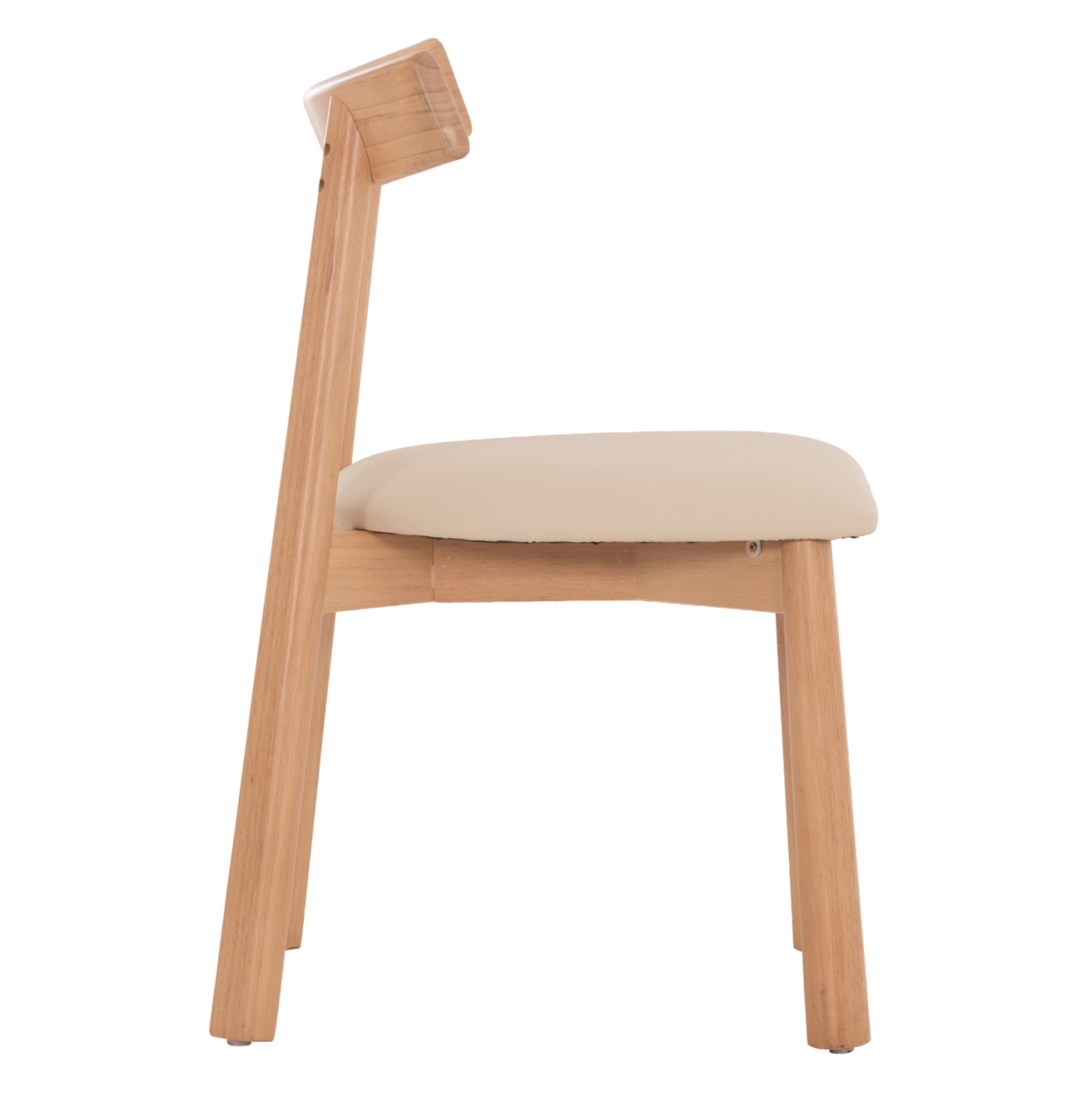 DINING CHAIR OSORIO HM18335.11 RUBBERWOOD IN NATURAL-ECRU PU 51x55x74Hcm. [4]