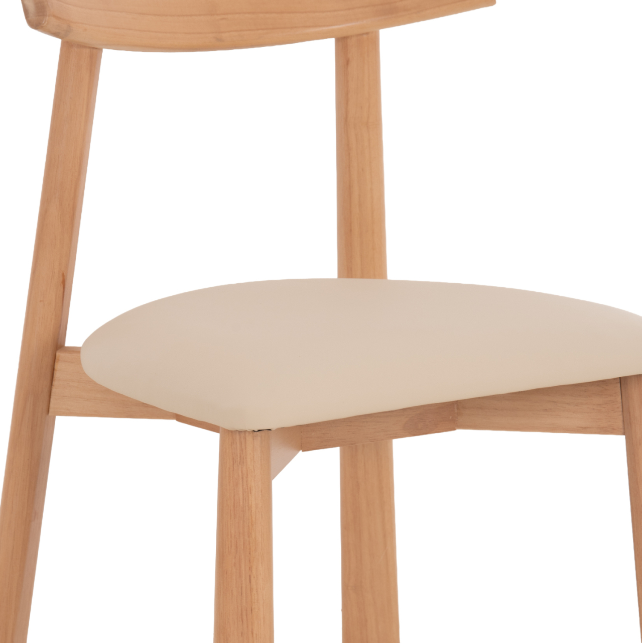 DINING CHAIR OSORIO HM18335.11 RUBBERWOOD IN NATURAL-ECRU PU 51x55x74Hcm. [9]