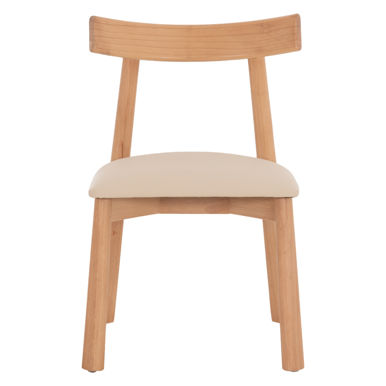 DINING CHAIR OSORIO HM18335.11 RUBBERWOOD IN NATURAL-ECRU PU 51x55x74Hcm. [3]