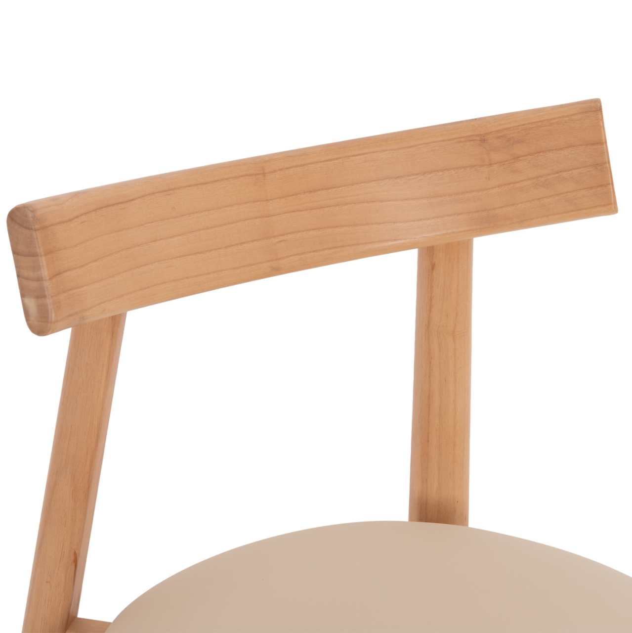 DINING CHAIR OSORIO HM18335.11 RUBBERWOOD IN NATURAL-ECRU PU 51x55x74Hcm. [7]