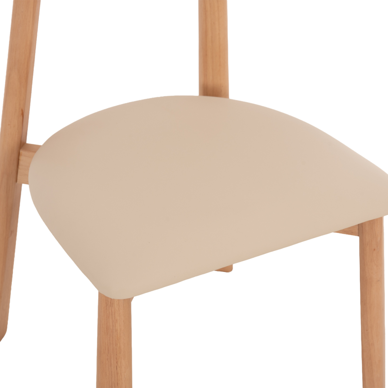 DINING CHAIR OSORIO HM18335.11 RUBBERWOOD IN NATURAL-ECRU PU 51x55x74Hcm. [8]