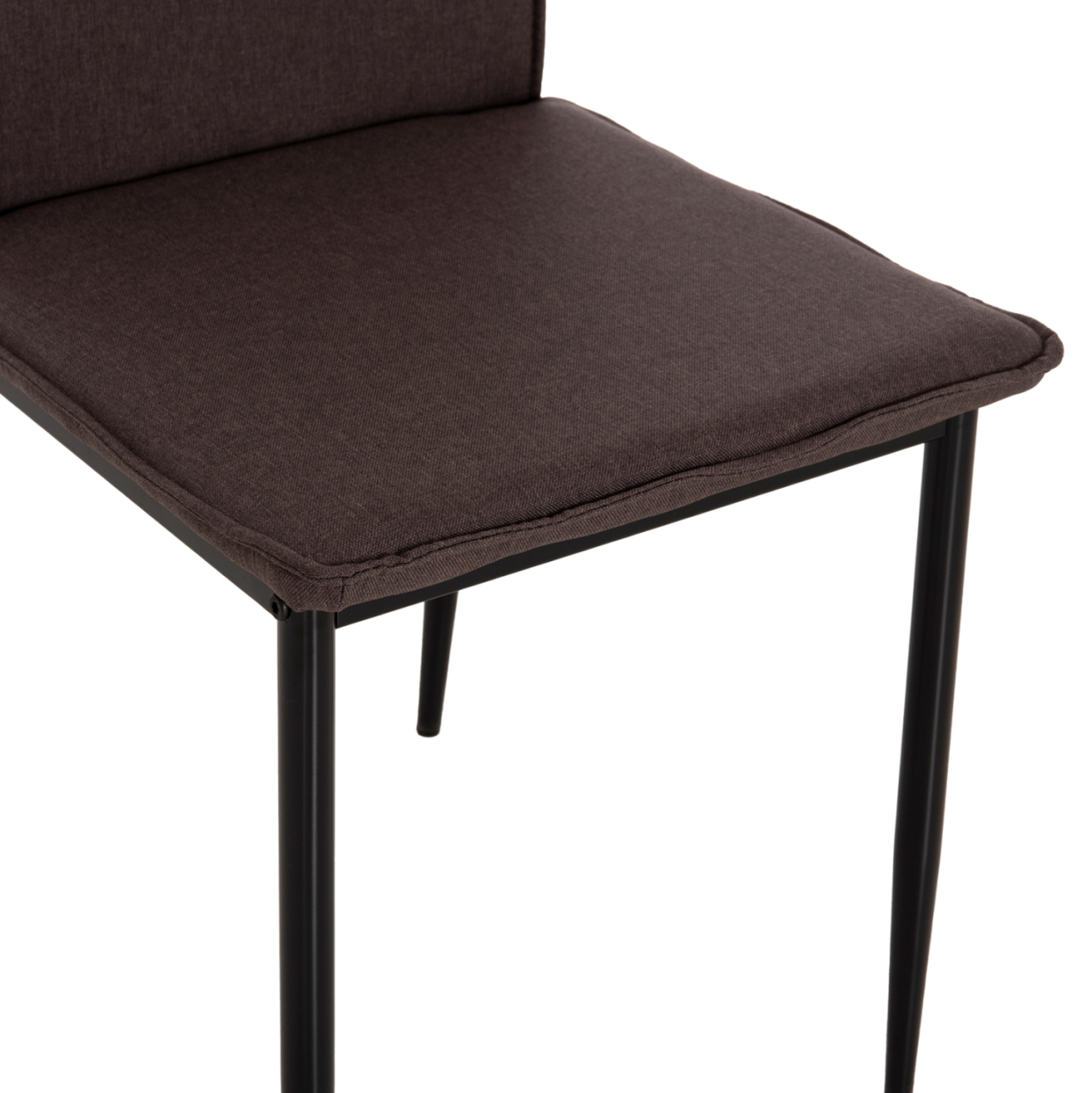 DINING CHAIR PERKY HM18347.03 BROWN FABRIC-METAL LEGS IN BLACK 44x60x87Hcm. [8]