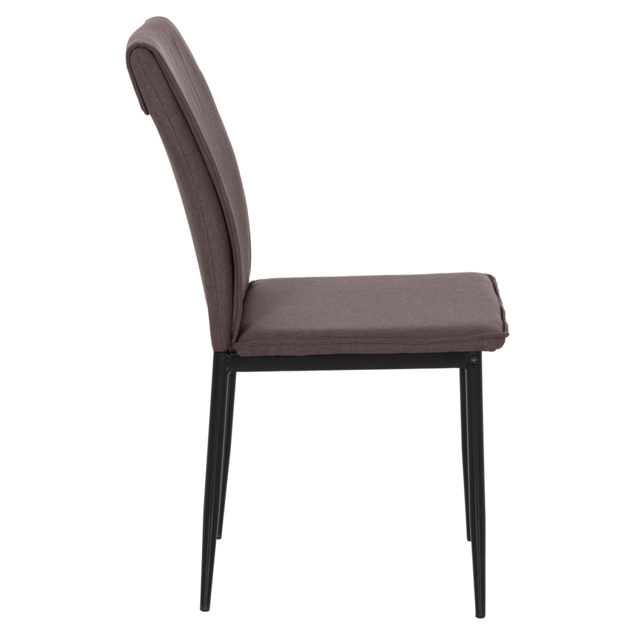 DINING CHAIR PERKY HM18347.03 BROWN FABRIC-METAL LEGS IN BLACK 44x60x87Hcm. [4]