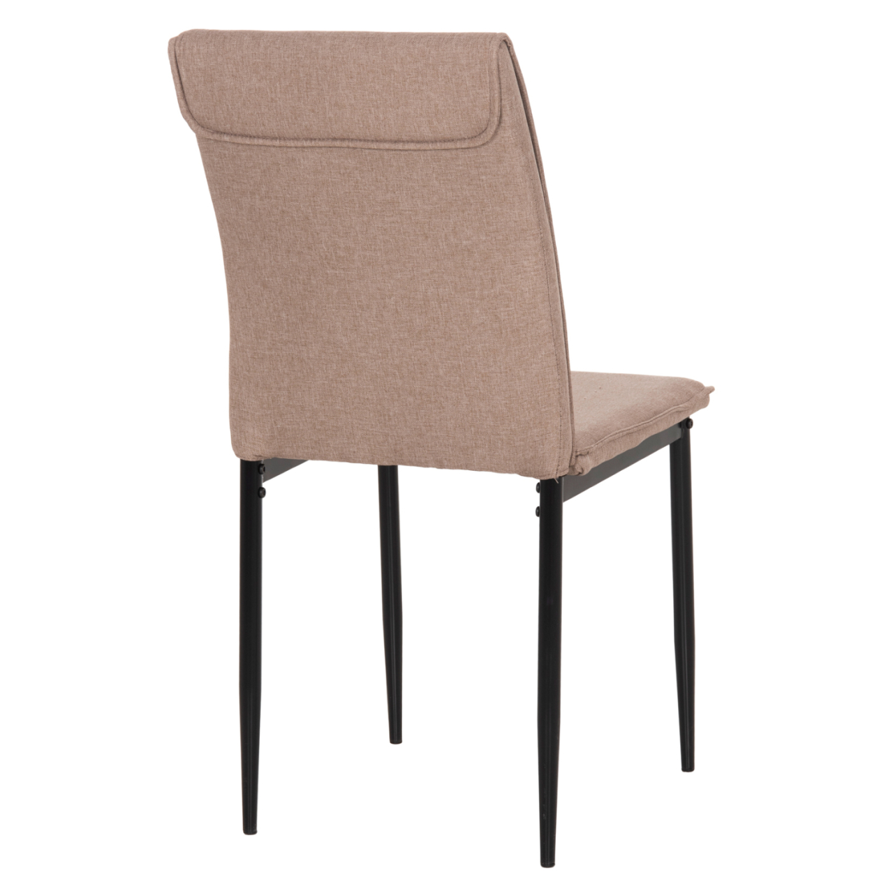 DINING CHAIR PERKY HM18347.04 BEIGE FABRIC-METAL LEGS IN BLACK 44x60x87Hcm. [5]
