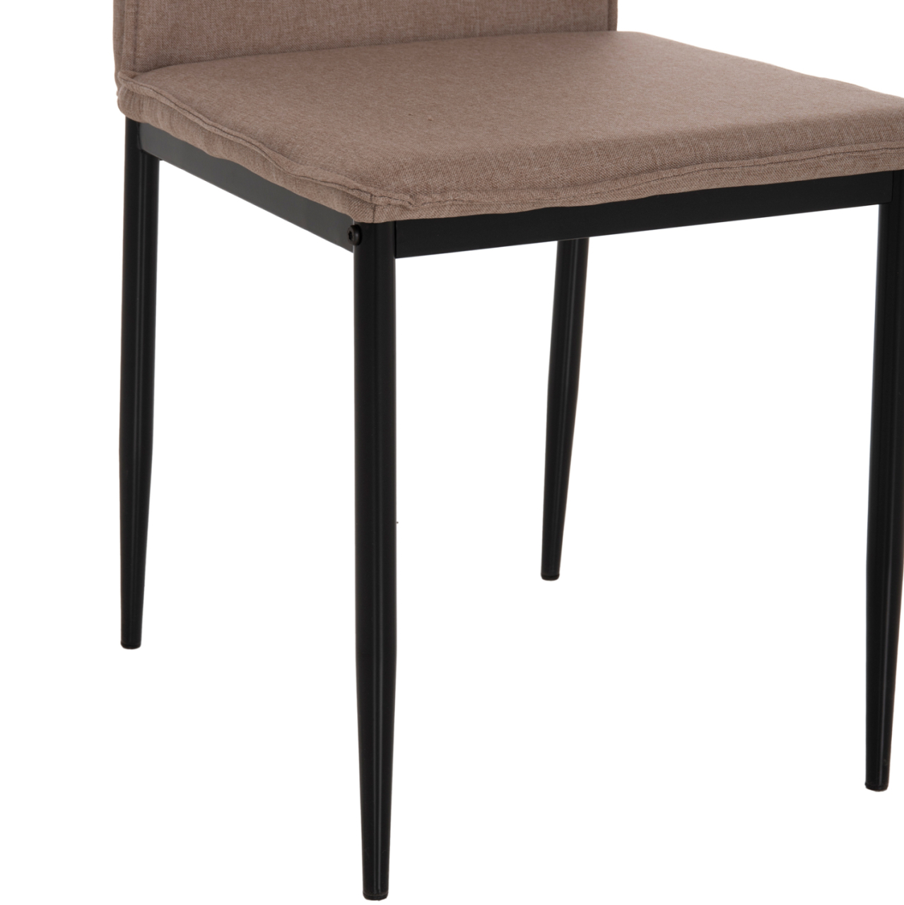 DINING CHAIR PERKY HM18347.04 BEIGE FABRIC-METAL LEGS IN BLACK 44x60x87Hcm. [9]
