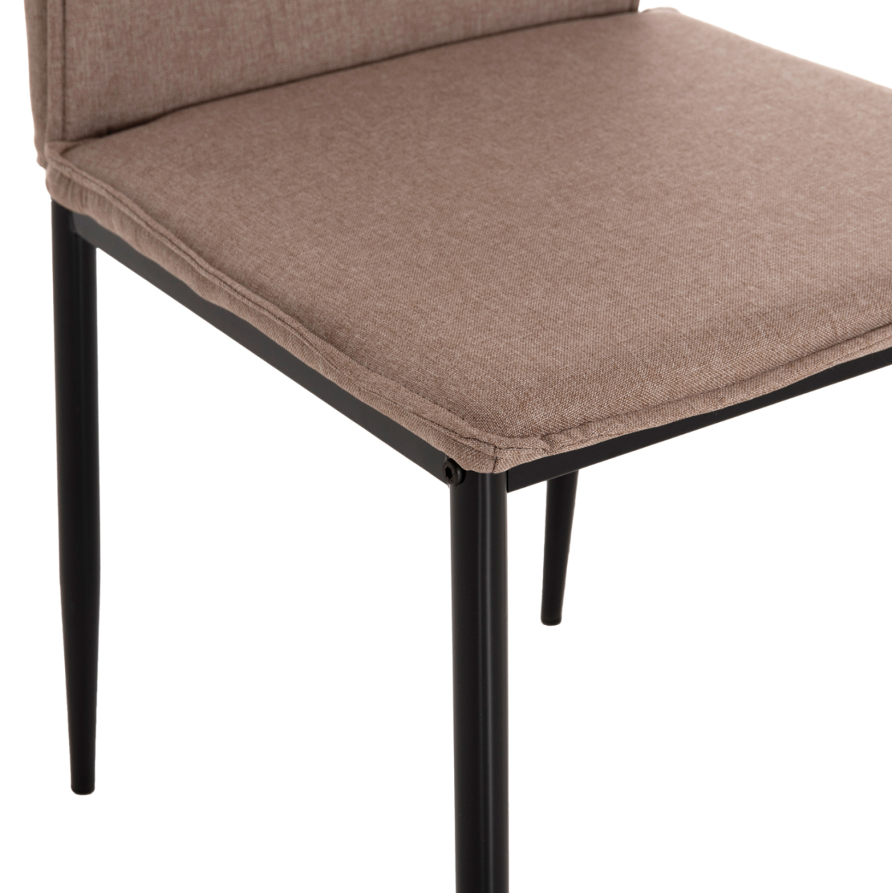 DINING CHAIR PERKY HM18347.04 BEIGE FABRIC-METAL LEGS IN BLACK 44x60x87Hcm. [8]