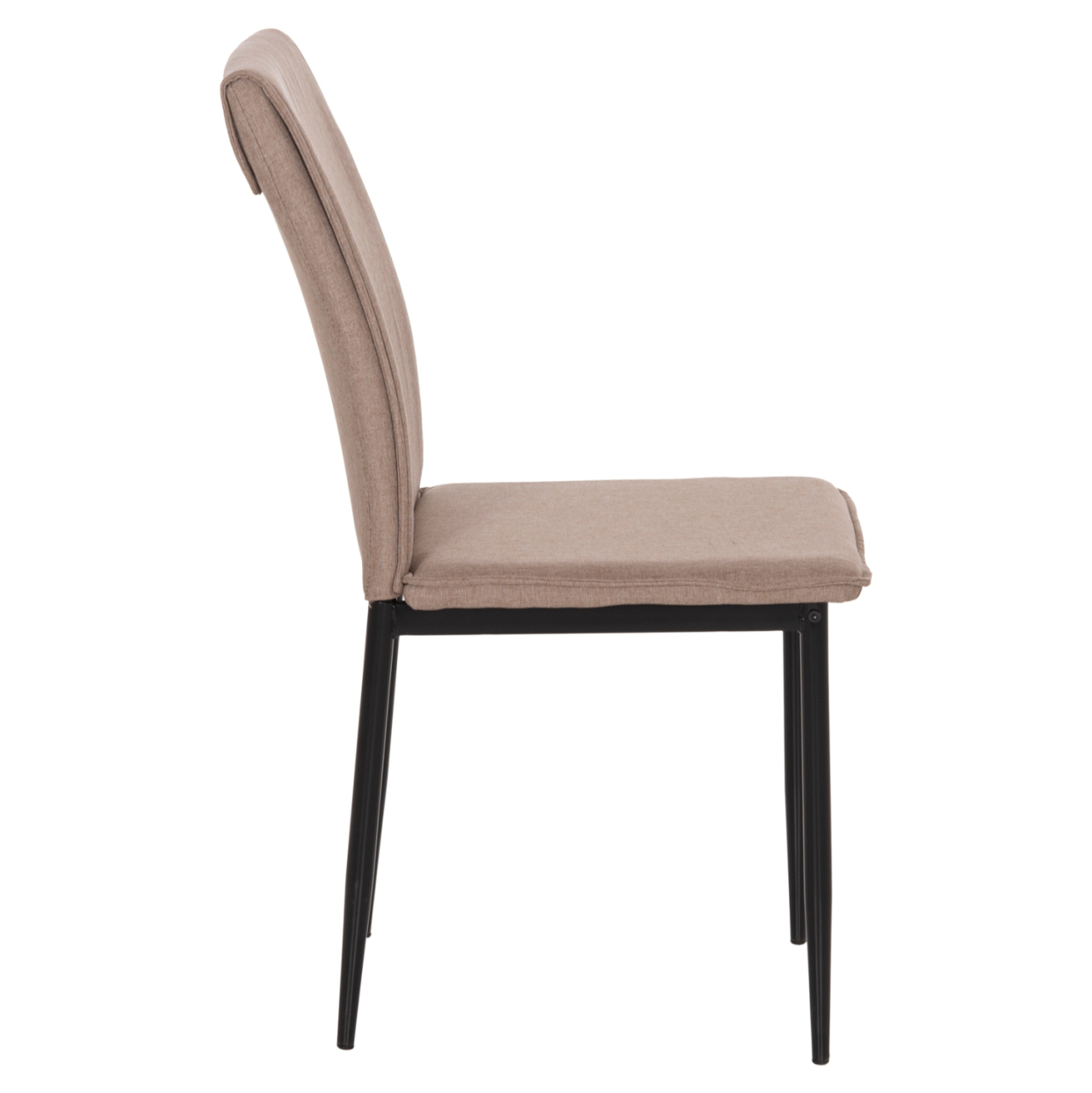 DINING CHAIR PERKY HM18347.04 BEIGE FABRIC-METAL LEGS IN BLACK 44x60x87Hcm. [4]