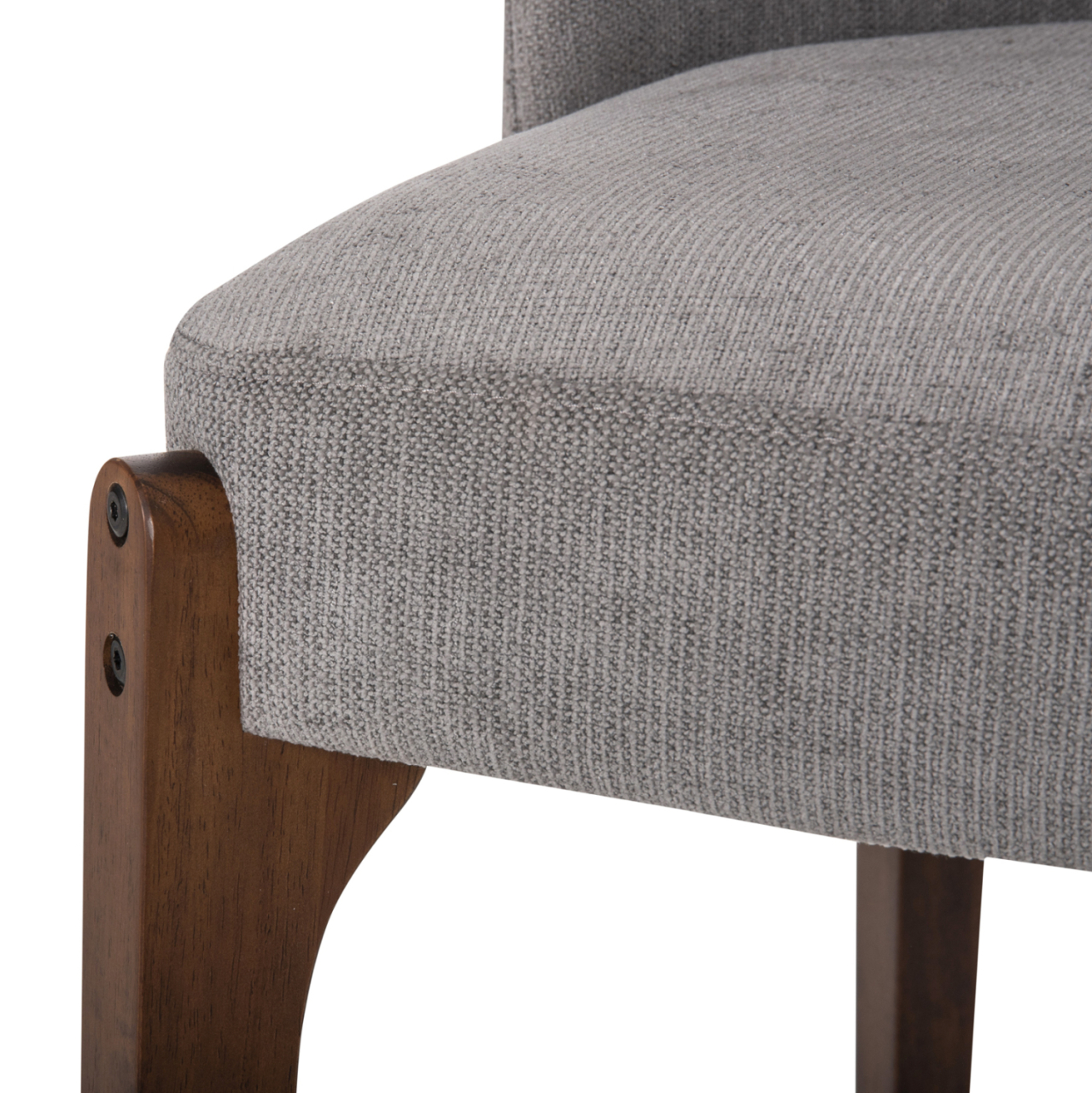 DINING CHAIR RAMMER HM9744.01 RUBBERWOOD IN WALNUT-GREY FABRIC 57x55x86Hcm. [9]