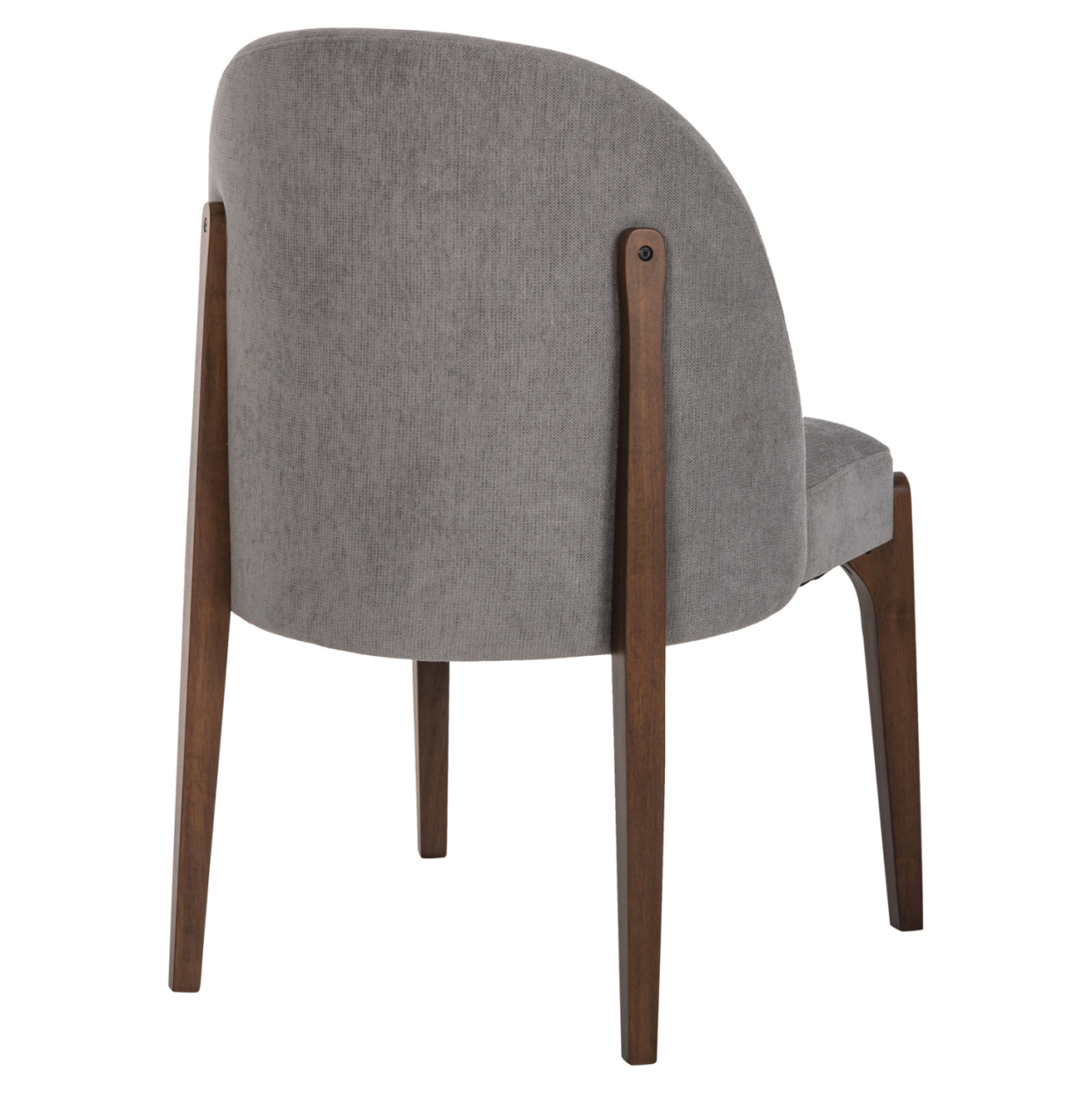 DINING CHAIR RAMMER HM9744.01 RUBBERWOOD IN WALNUT-GREY FABRIC 57x55x86Hcm. [5]