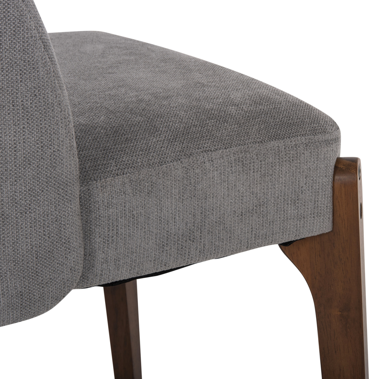 DINING CHAIR RAMMER HM9744.01 RUBBERWOOD IN WALNUT-GREY FABRIC 57x55x86Hcm. [7]