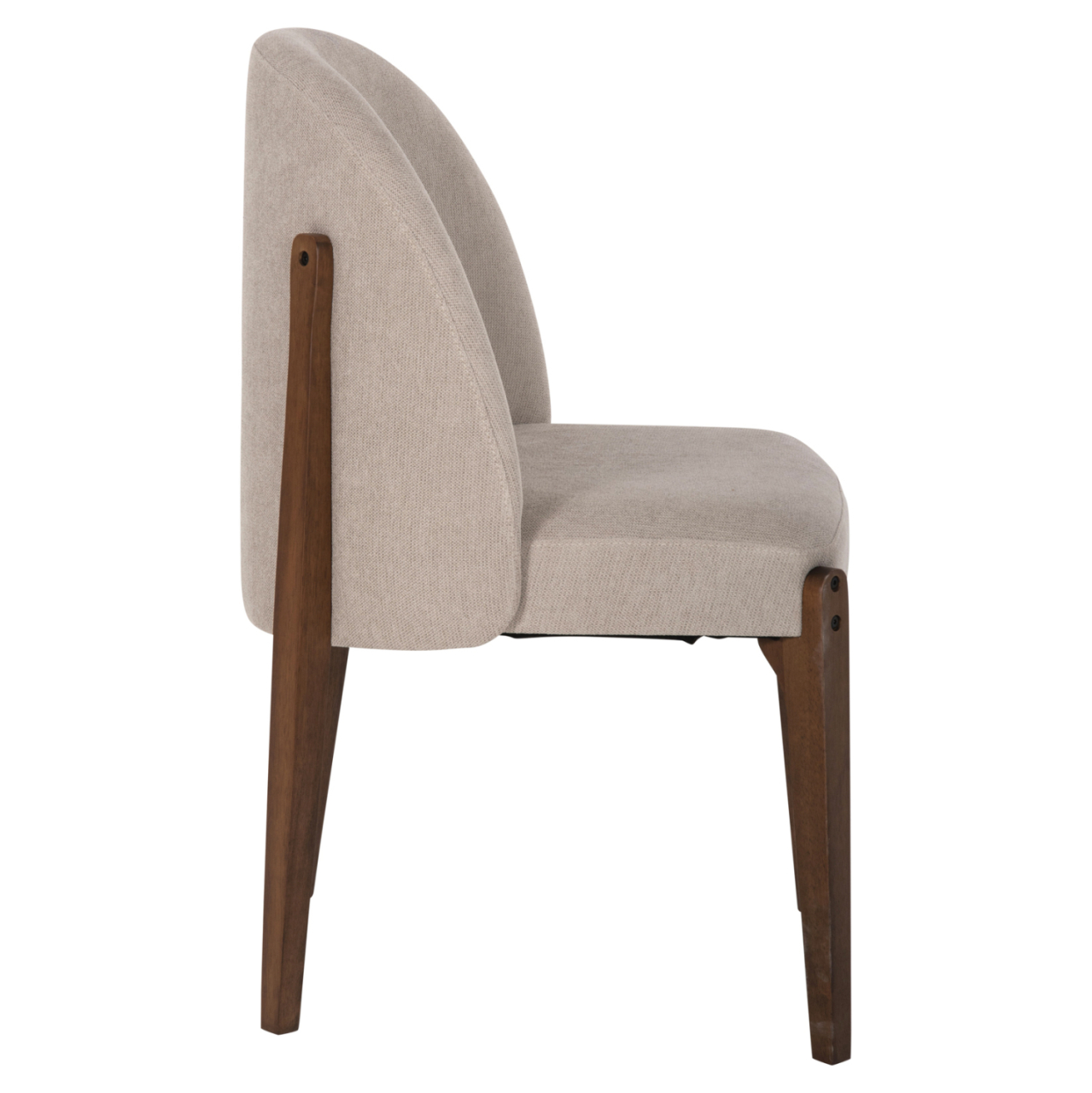 DINING CHAIR RAMMER HM9744.02 RUBBERWOOD IN WALNUT-ECRU FABRIC 57x55x86Hcm. [4]