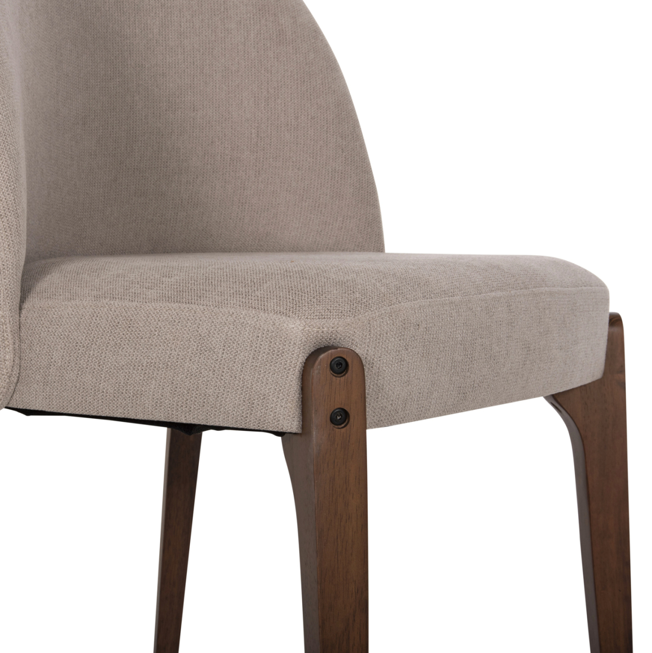 DINING CHAIR RAMMER HM9744.02 RUBBERWOOD IN WALNUT-ECRU FABRIC 57x55x86Hcm. [7]