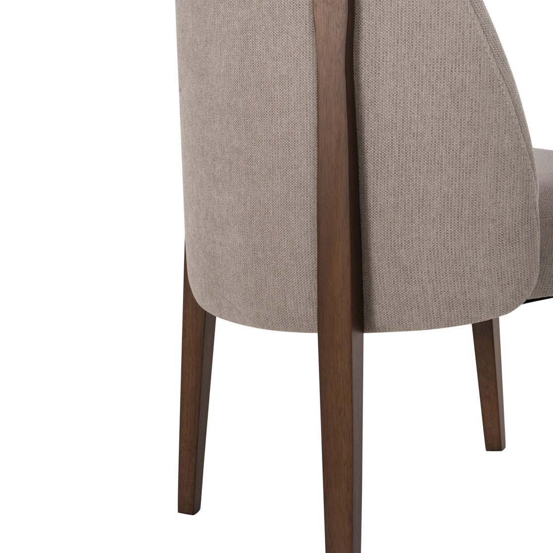 DINING CHAIR RAMMER HM9744.02 RUBBERWOOD IN WALNUT-ECRU FABRIC 57x55x86Hcm. [8]