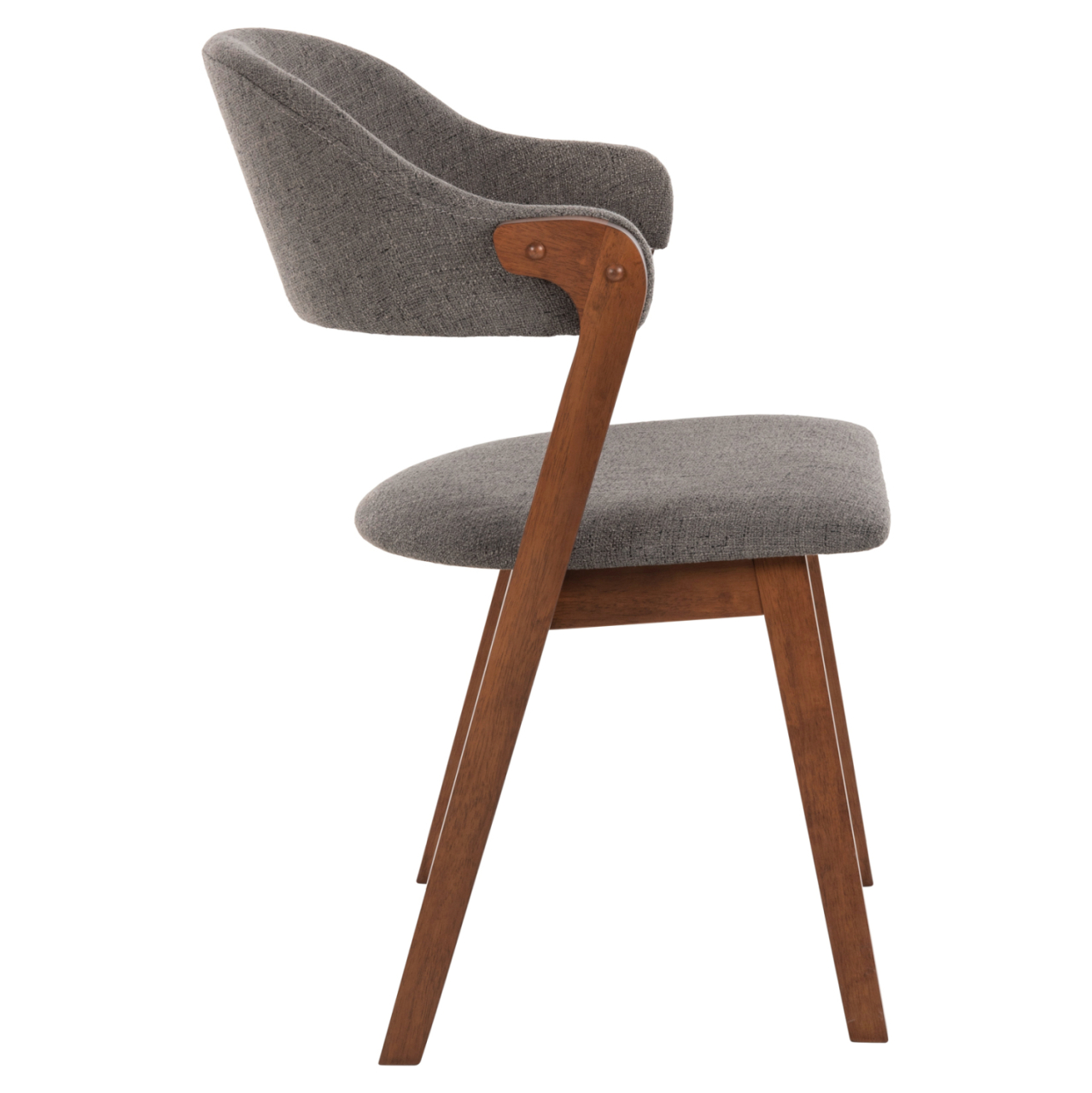 DINING CHAIR RIDER HM9734.01 RUBBERWOOD IN WALNUT COLOR-GREY FABRIC 59x59x83Hcm. [4]