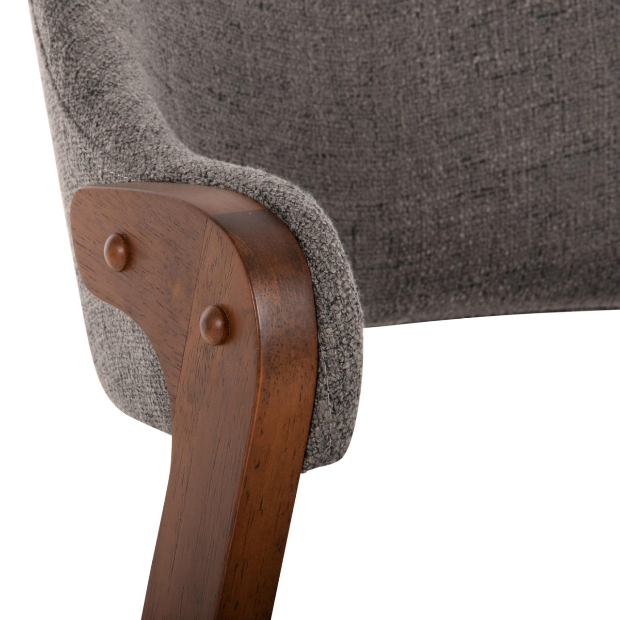 DINING CHAIR RIDER HM9734.01 RUBBERWOOD IN WALNUT COLOR-GREY FABRIC 59x59x83Hcm. [7]
