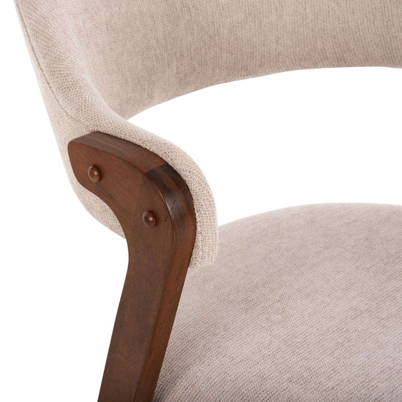 DINING CHAIR RIDER HM9734.02 RUBBERWOOD IN WALNUT COLOR-ECRU FABRIC 59x59x83Hcm. [8]