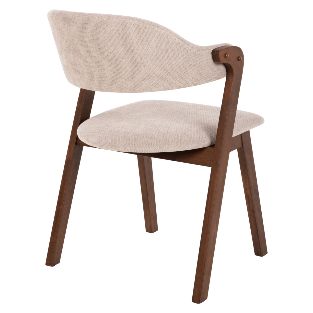 DINING CHAIR RIDER HM9734.02 RUBBERWOOD IN WALNUT COLOR-ECRU FABRIC 59x59x83Hcm. [5]