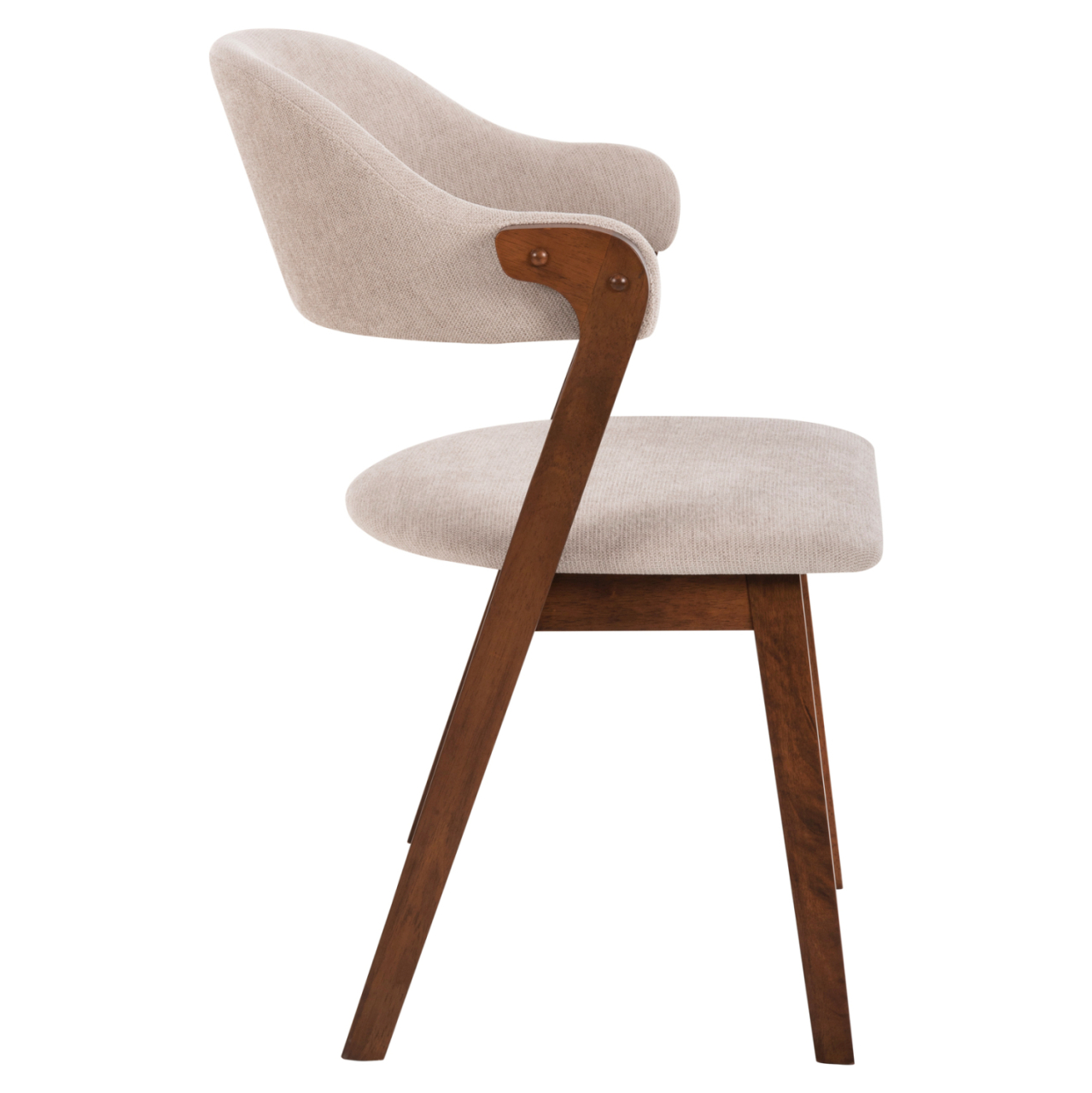 DINING CHAIR RIDER HM9734.02 RUBBERWOOD IN WALNUT COLOR-ECRU FABRIC 59x59x83Hcm. [4]