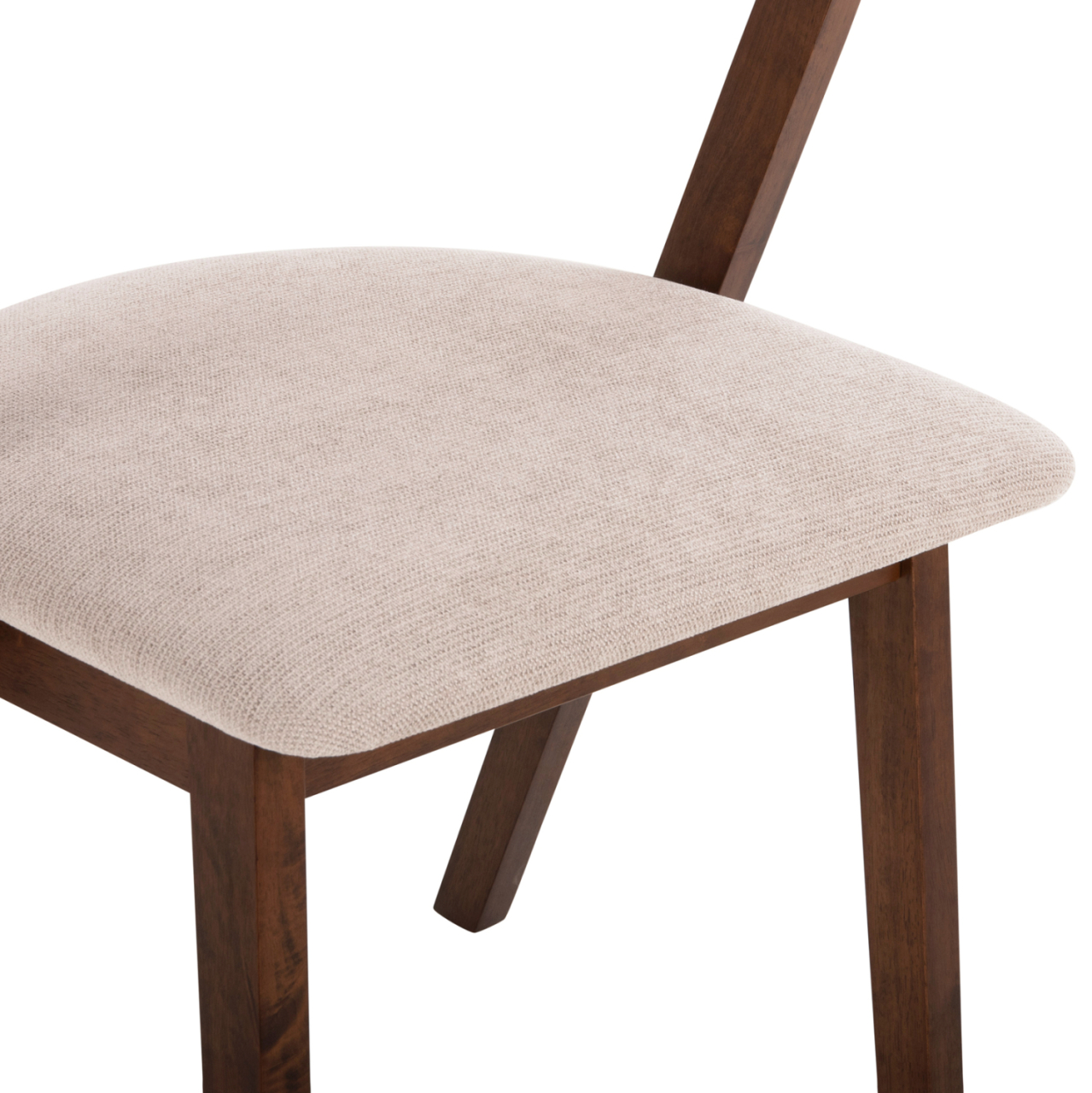 DINING CHAIR RIDER HM9734.02 RUBBERWOOD IN WALNUT COLOR-ECRU FABRIC 59x59x83Hcm. [9]