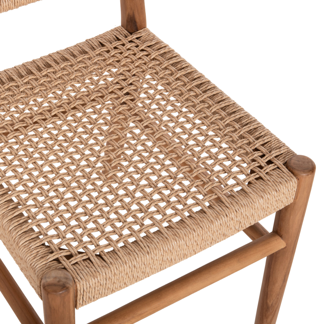 DINING CHAIR ROSCO HM6133 TEAK WOOD IN NATURAL-VIRO ROPE IN BEIGE 46x55x79Hcm. [8]