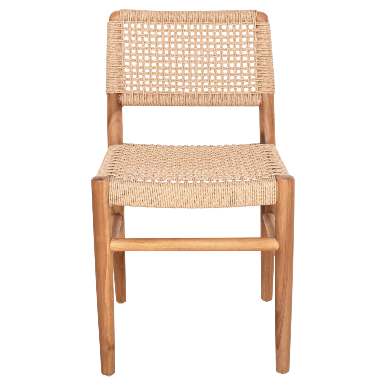 DINING CHAIR ROSCO HM6133 TEAK WOOD IN NATURAL-VIRO ROPE IN BEIGE 46x55x79Hcm. [3]