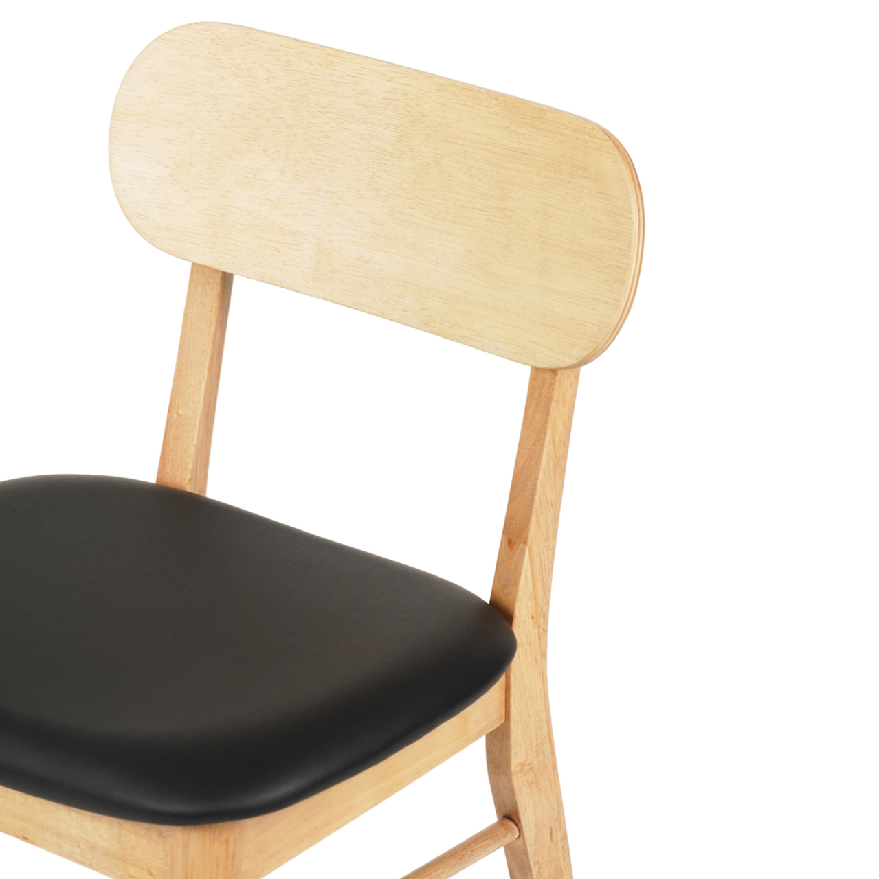 DINING CHAIR SEKOR HM9945.01 RUBBERWOOD-BLACK PU 50x50x80Hcm. [6]