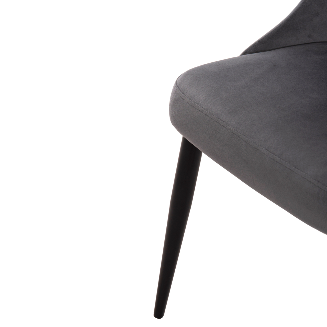 DINING CHAIR SERENITY HM8527.11 GREY VELVET-BLACK METALLIC LEGS 51x54x83,5Hcm. [9]