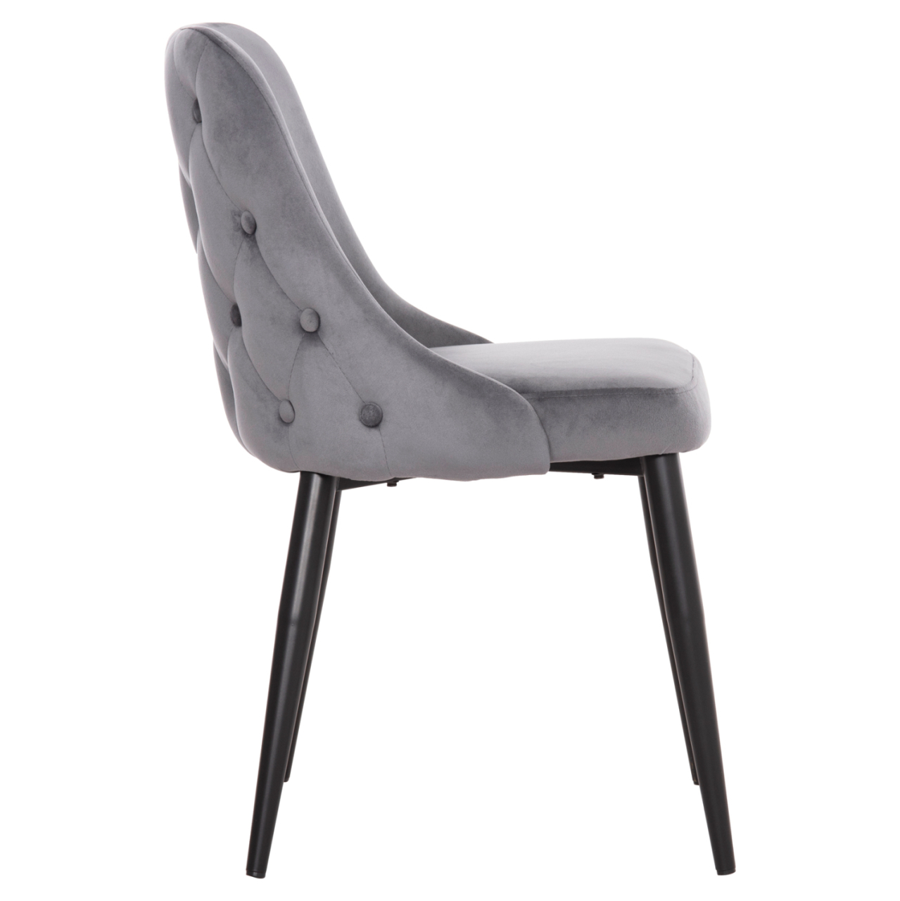 DINING CHAIR SERENITY HM8527.11 GREY VELVET-BLACK METALLIC LEGS 51x54x83,5Hcm. [4]