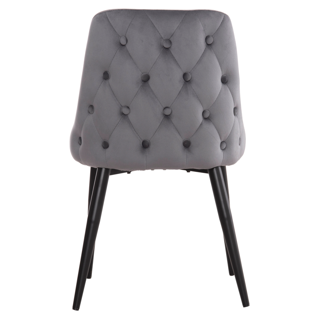 DINING CHAIR SERENITY HM8527.11 GREY VELVET-BLACK METALLIC LEGS 51x54x83,5Hcm. [6]