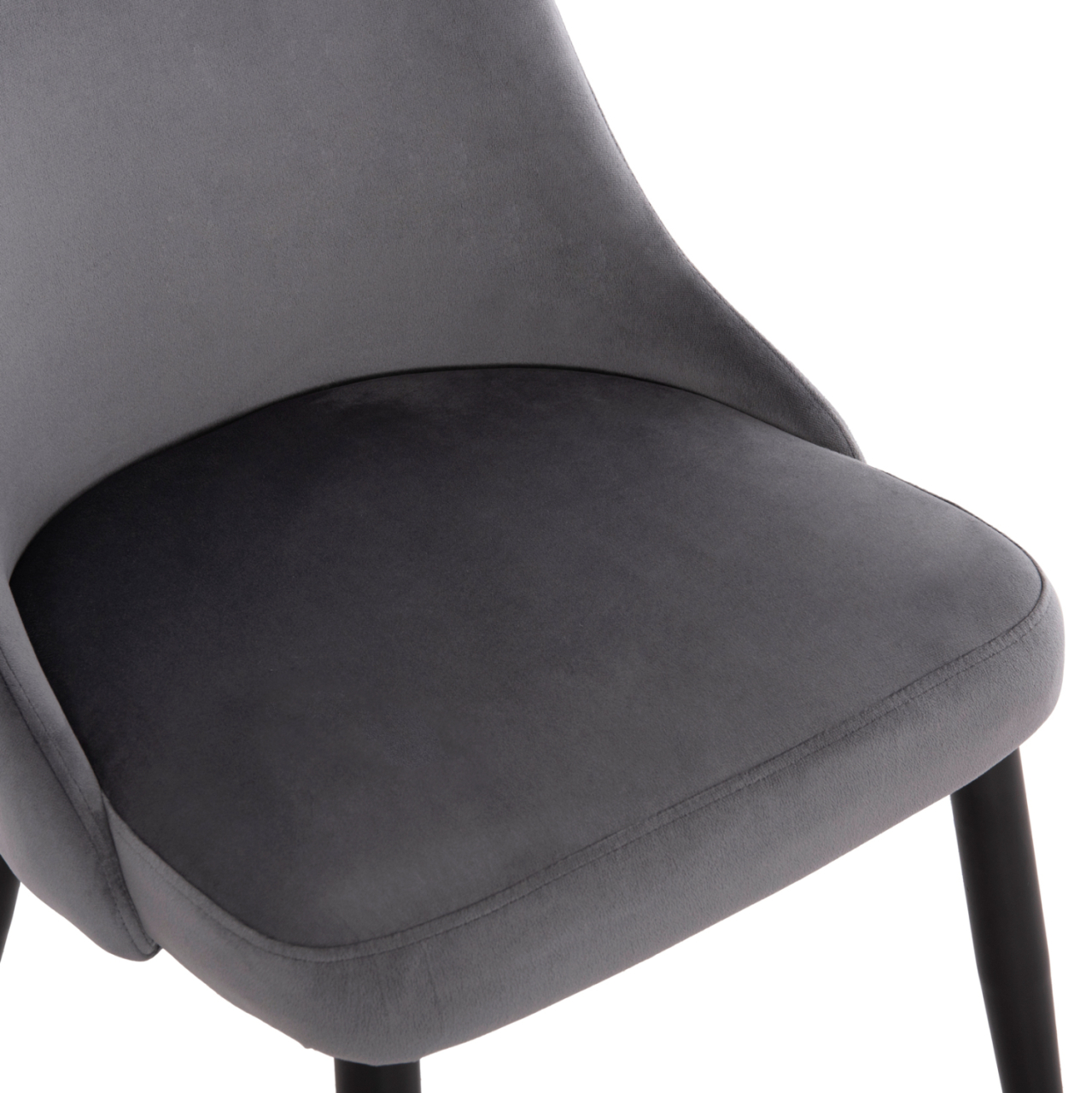 DINING CHAIR SERENITY HM8527.11 GREY VELVET-BLACK METALLIC LEGS 51x54x83,5Hcm. [7]
