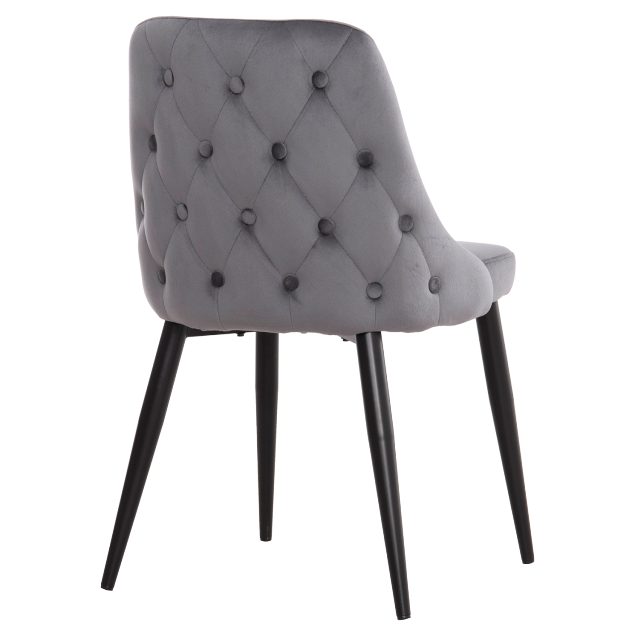 DINING CHAIR SERENITY HM8527.11 GREY VELVET-BLACK METALLIC LEGS 51x54x83,5Hcm. [5]